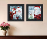 Set Of Two Santas Blessings 2 Black Framed Print Wall Art - Homeroots - Flyclothing LLC