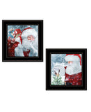 Set Of Two Santas Blessings Black Framed Print Wall Art - Homeroots - Flyclothing LLC