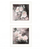 Set Of Two Noir Roses 1 White Framed Print Wall Art - Homeroots - Flyclothing LLC
