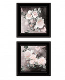 Set Of Two Noir Roses 3 Black Framed Print Wall Art - Homeroots - Flyclothing LLC