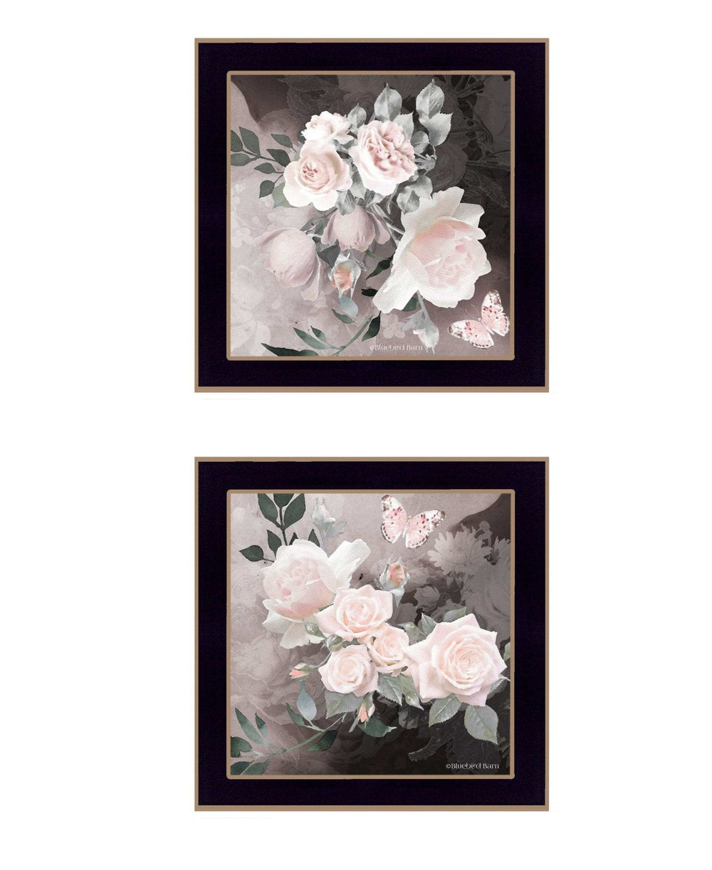 Set Of Two Noir Roses Black Framed Print Wall Art - Homeroots - Flyclothing LLC