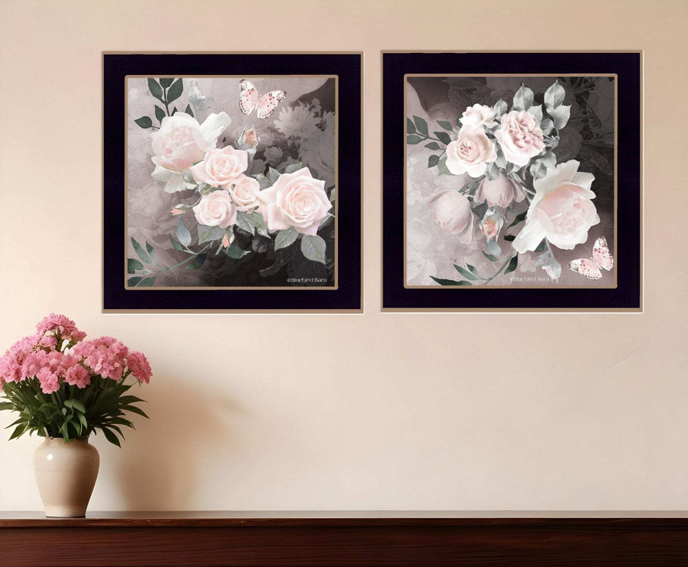 Set Of Two Noir Roses Black Framed Print Wall Art - Homeroots - Flyclothing LLC