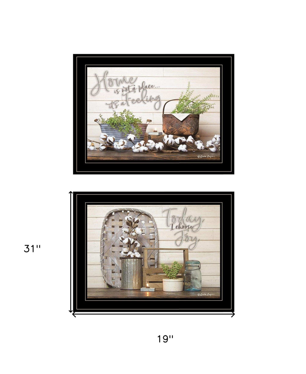 Set Of Two Choose Joy Black Framed Print Wall Art - Homeroots - Flyclothing LLC