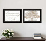 Set Of Two Love or In the Moment 1 Black Framed Print Wall Art - Homeroots - Flyclothing LLC