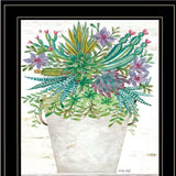 Set Of Two Succulents Dream and Believe Black Framed Print Wall Art - Homeroots - Flyclothing LLC