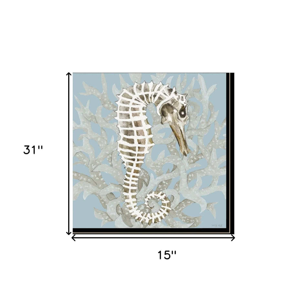Set Of Two Coral Seahorse 1 Black Framed Print Wall Art - Homeroots - Flyclothing LLC