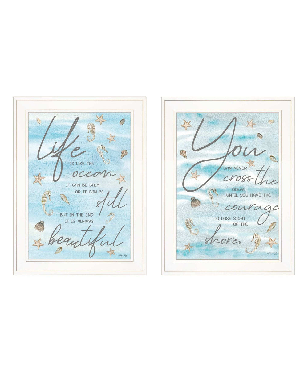 Set Of Two Life Is White Framed Print Wall Art - Homeroots - Flyclothing LLC
