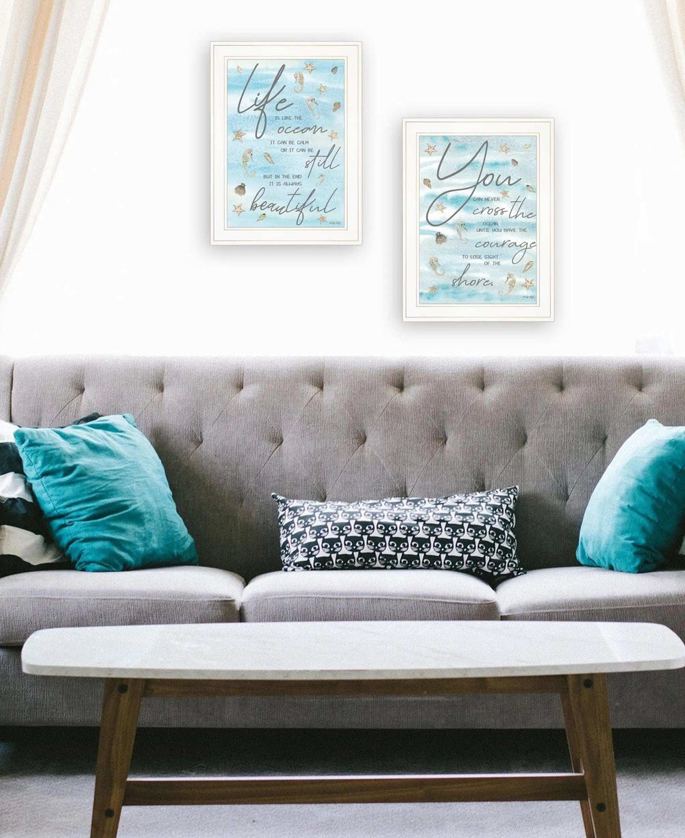 Set Of Two Life Is White Framed Print Wall Art - Homeroots - Flyclothing LLC