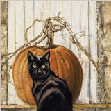 Set Of Two Harvest Moon with A Black Cat and Truck 1 White Framed Print Kitchen Wall Art - Homeroots - Flyclothing LLC