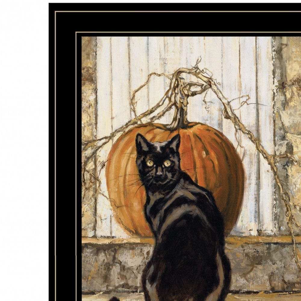 Set Of Two Harvest Moon with A Black Cat and Truck 2 Black Framed Print Kitchen Wall Art - Homeroots - Flyclothing LLC