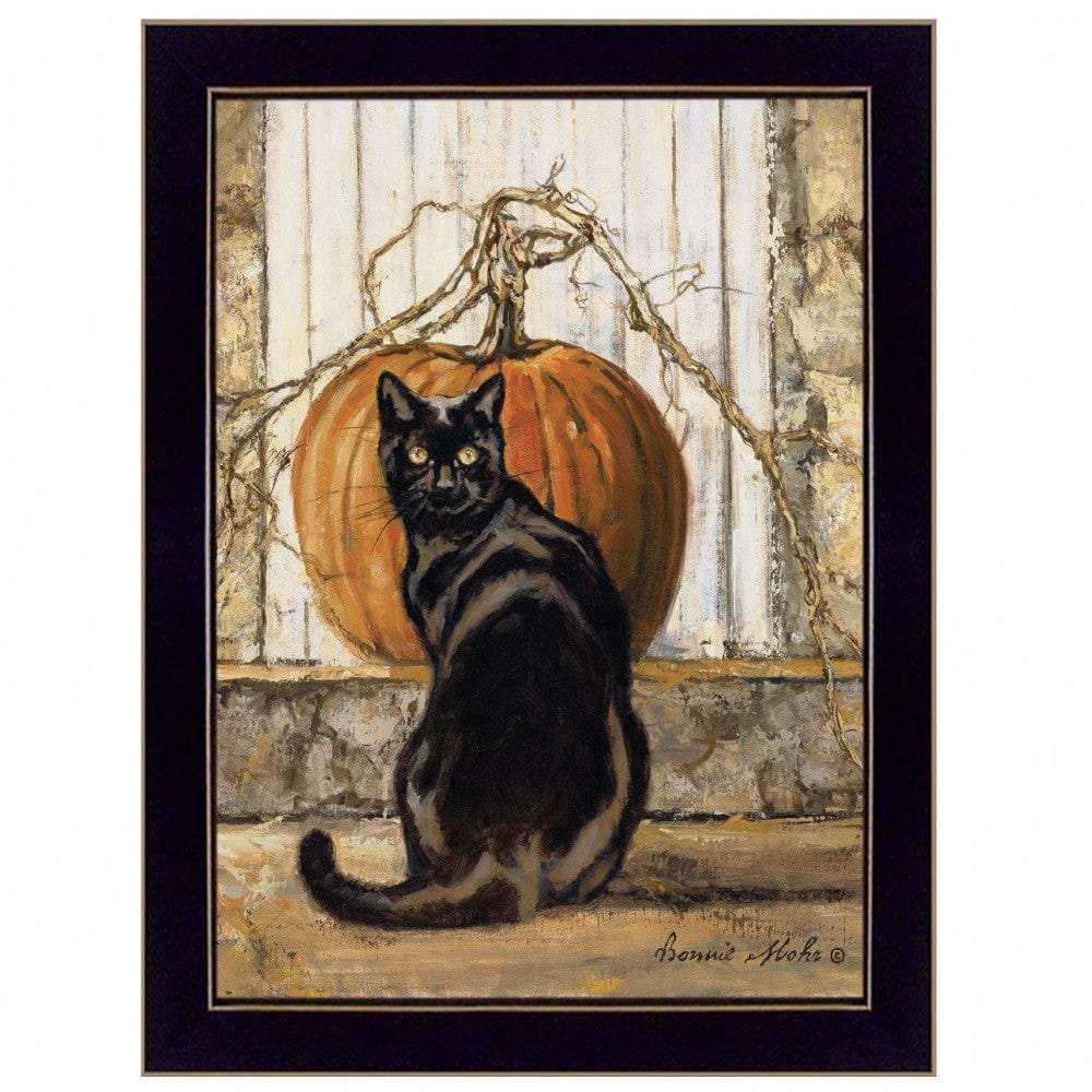 Set Of Two Harvest Moon with A Black Cat and Truck 3 Black Framed Print Kitchen Wall Art - Homeroots - Flyclothing LLC