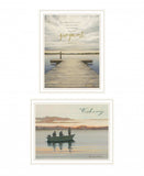 Set Of Two Lake Side Reprieve 2 White Framed Print Wall Art - Homeroots - Flyclothing LLC