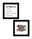 Set Of Two Coffee and Friends Recipe Black Framed Print Kitchen Wall Art - Homeroots - Flyclothing LLC