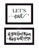 Set Of Two Lets Eat or Feed Them 3 Black Framed Print Kitchen Wall Art - Homeroots - Flyclothing LLC