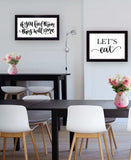Set Of Two Lets Eat or Feed Them 3 Black Framed Print Kitchen Wall Art - Homeroots - Flyclothing LLC