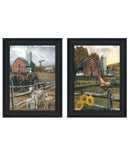 Set Of Two Farm Life Black Framed Print Wall Art - Homeroots - Flyclothing LLC