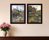 Set Of Two Farm Life Black Framed Print Wall Art - Homeroots - Flyclothing LLC