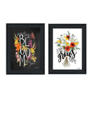 Set Of Two Love and Bloom Black Framed Print Wall Art - Homeroots - Flyclothing LLC