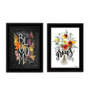 Set Of Two Love and Bloom Black Framed Print Wall Art - Homeroots - Flyclothing LLC