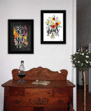 Set Of Two Love and Bloom Black Framed Print Wall Art - Homeroots - Flyclothing LLC