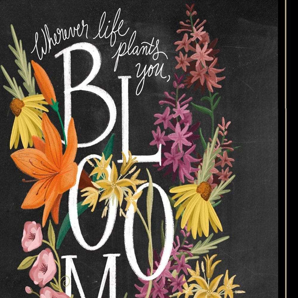 Set Of Two Love and Bloom Black Framed Print Wall Art - Homeroots - Flyclothing LLC