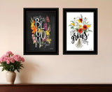 Set Of Two Love and Bloom Black Framed Print Wall Art - Homeroots - Flyclothing LLC