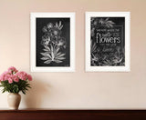 Set Of Two Vintage Flowers in Bloom White Framed Print Wall Art - Homeroots - Flyclothing LLC