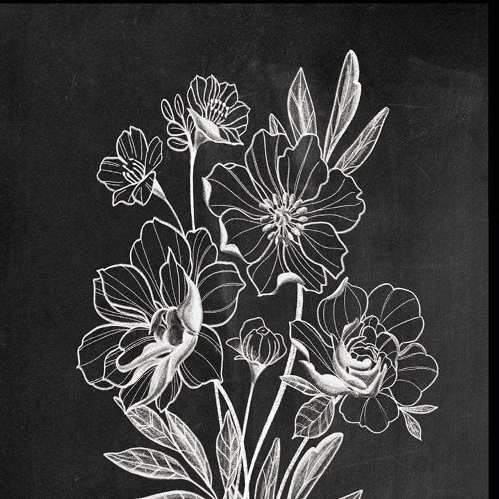 Set Of Two Vintage Flowers in Bloom Black Framed Print Wall Art - Homeroots - Flyclothing LLC