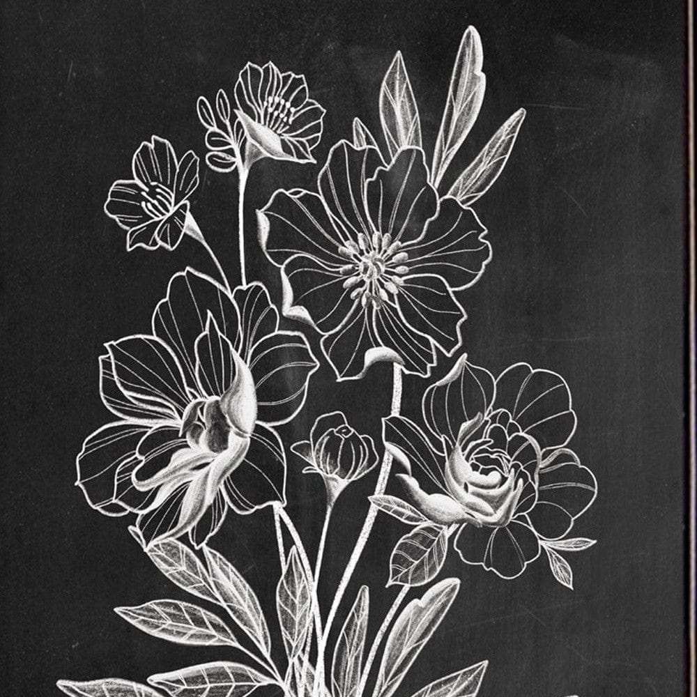 Set Of Two Vintage Flowers in Bloom Black Framed Print Wall Art - Homeroots - Flyclothing LLC