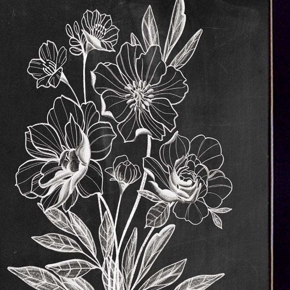 Set Of Two Vintage Flowers in Bloom Black Framed Print Wall Art - Homeroots - Flyclothing LLC
