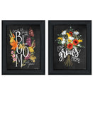 Set Of Two Love Grows Here Black Framed Print Wall Art - Homeroots - Flyclothing LLC