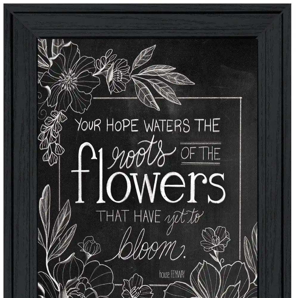 Set Of Two Vintage Chalkboard Blooms Black Framed Print Wall Art - Homeroots - Flyclothing LLC