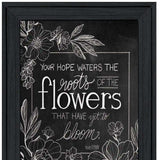 Set Of Two Vintage Chalkboard Blooms Black Framed Print Wall Art - Homeroots - Flyclothing LLC