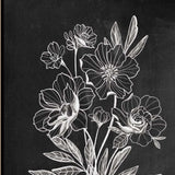Set Of Two Vintage Chalkboard Blooms Black Framed Print Wall Art - Homeroots - Flyclothing LLC