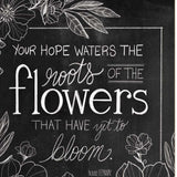 Set Of Two Vintage Chalkboard Blooms White Framed Print Wall Art - Homeroots - Flyclothing LLC
