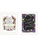 Set Of Two Flowers Make Us Laugh White Framed Print Wall Art - Homeroots - Flyclothing LLC