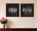 Set Of Two Cherish and Have Faith 1 Black Framed Print Wall Art - Homeroots - Flyclothing LLC