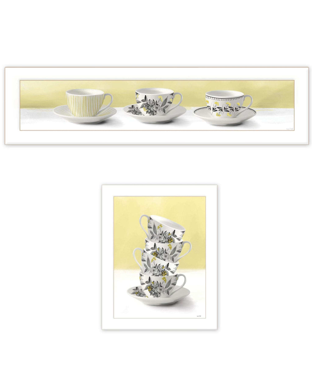 Set Of Two Teacups White Framed Print Kitchen Wall Art - Homeroots - Flyclothing LLC