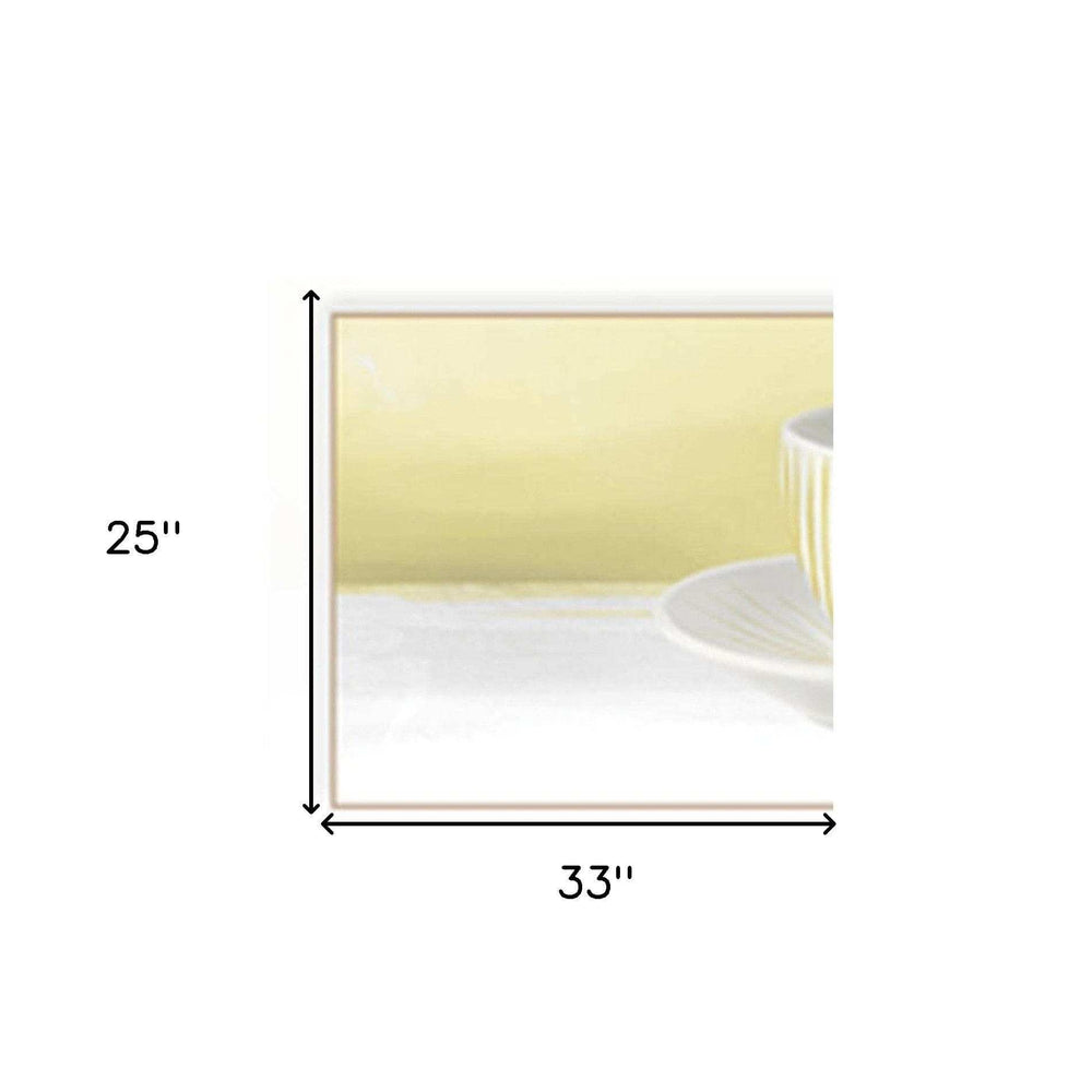 Set Of Two Teacups White Framed Print Kitchen Wall Art - Homeroots - Flyclothing LLC