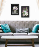Set Of Two Lilac and Wild Plum Bouquet Black Framed Print Wall Art - Homeroots - Flyclothing LLC