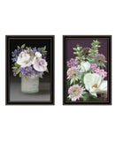 Set Of Two Lilac and Wild Plum Bouquet Black Framed Print Wall Art - Homeroots - Flyclothing LLC
