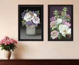 Set Of Two Lilac and Wild Plum Bouquet Black Framed Print Wall Art - Homeroots - Flyclothing LLC