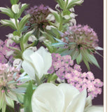 Set Of Two Lilac and Wild Plum Bouquet White Framed Print Wall Art - Homeroots - Flyclothing LLC