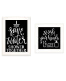 Set Of Two Wash Up White Framed Print Bathroom Wall Art - Homeroots - Flyclothing LLC