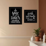 Set Of Two Wash Up Black Framed Print Bathroom Wall Art - Homeroots - Flyclothing LLC