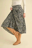 Aemi+Co Leopard Midi Skirt - Trendsi - Flyclothing LLC