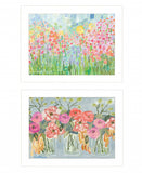 Set Of Two Garden Flowers II 1 White Framed Print Wall Art - Homeroots - Flyclothing LLC