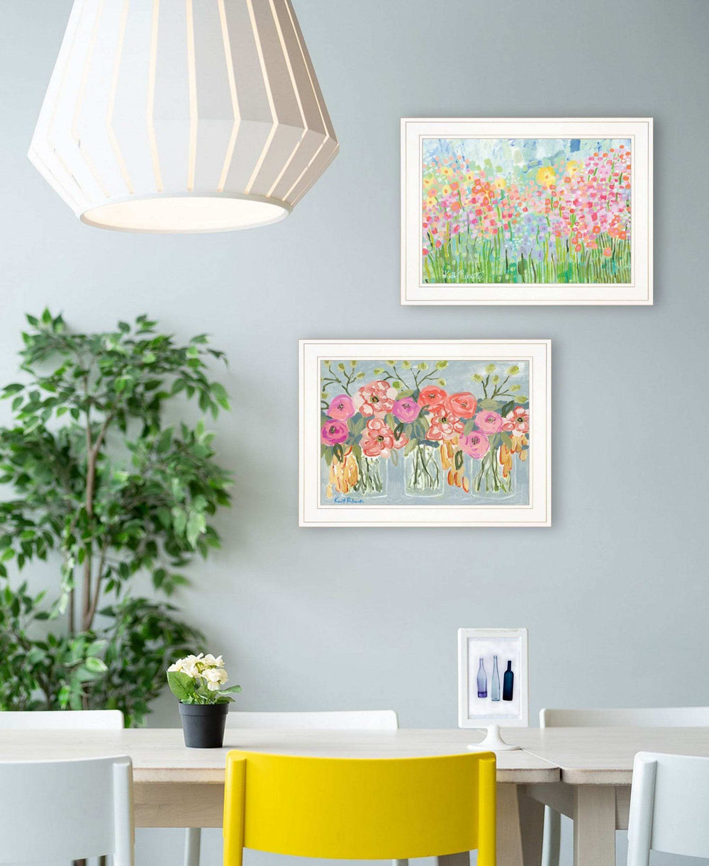 Set Of Two Garden Flowers II 2 White Framed Print Wall Art - Homeroots - Flyclothing LLC