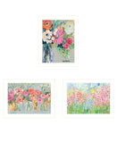 Set Of Three Garden Flowers White Framed Print Wall Art - Homeroots - Flyclothing LLC