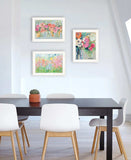 Set Of Three Garden Flowers White Grooved Frame Print Wall Art - Homeroots - Flyclothing LLC